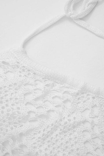 Openwork Knit Halter Backless Cover-Up Dress