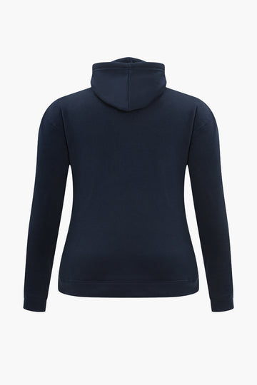 Plus size digitale patroon fleece sweatshirt met capuchon en broekset