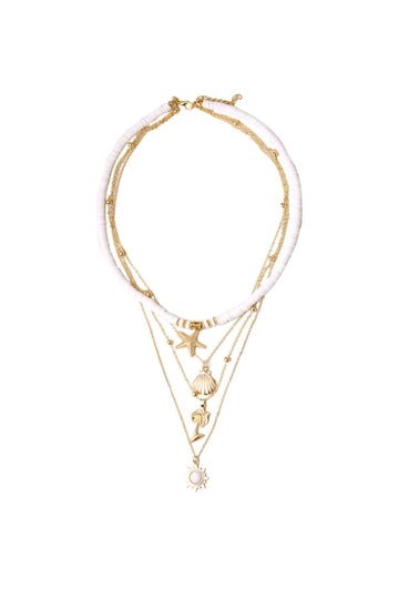 Starfish & Shell Pendant Layered Necklace