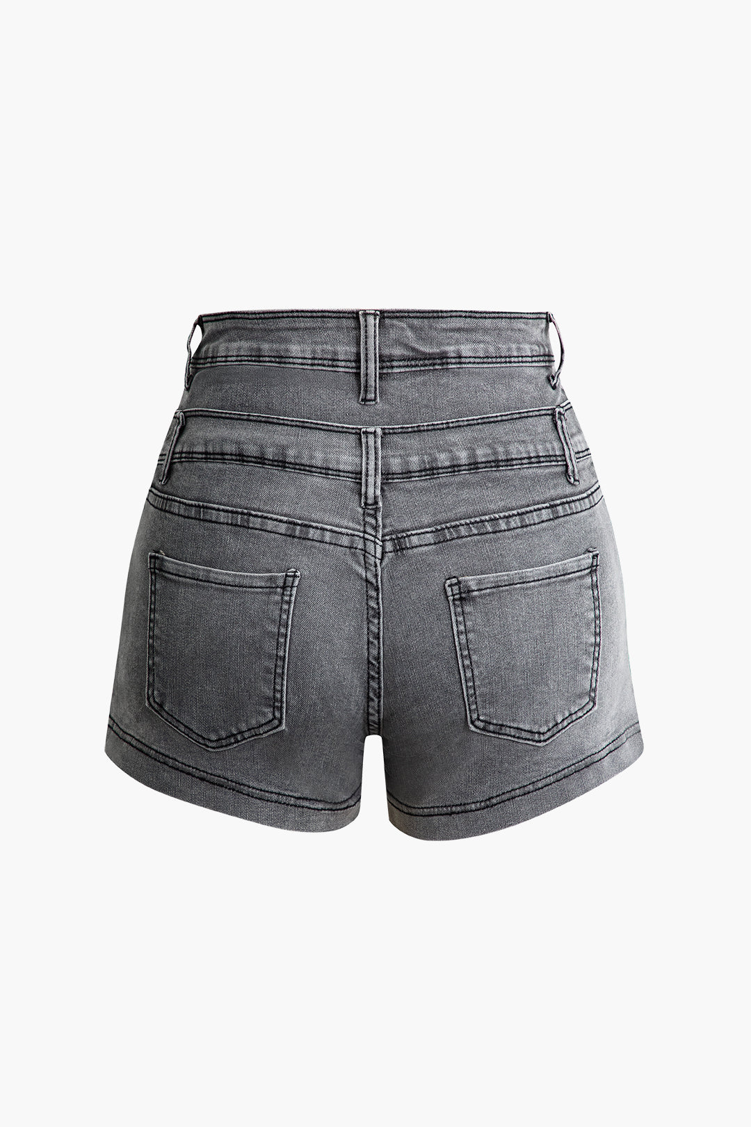 Layer Wrap Flap Pocket Denim Shorts