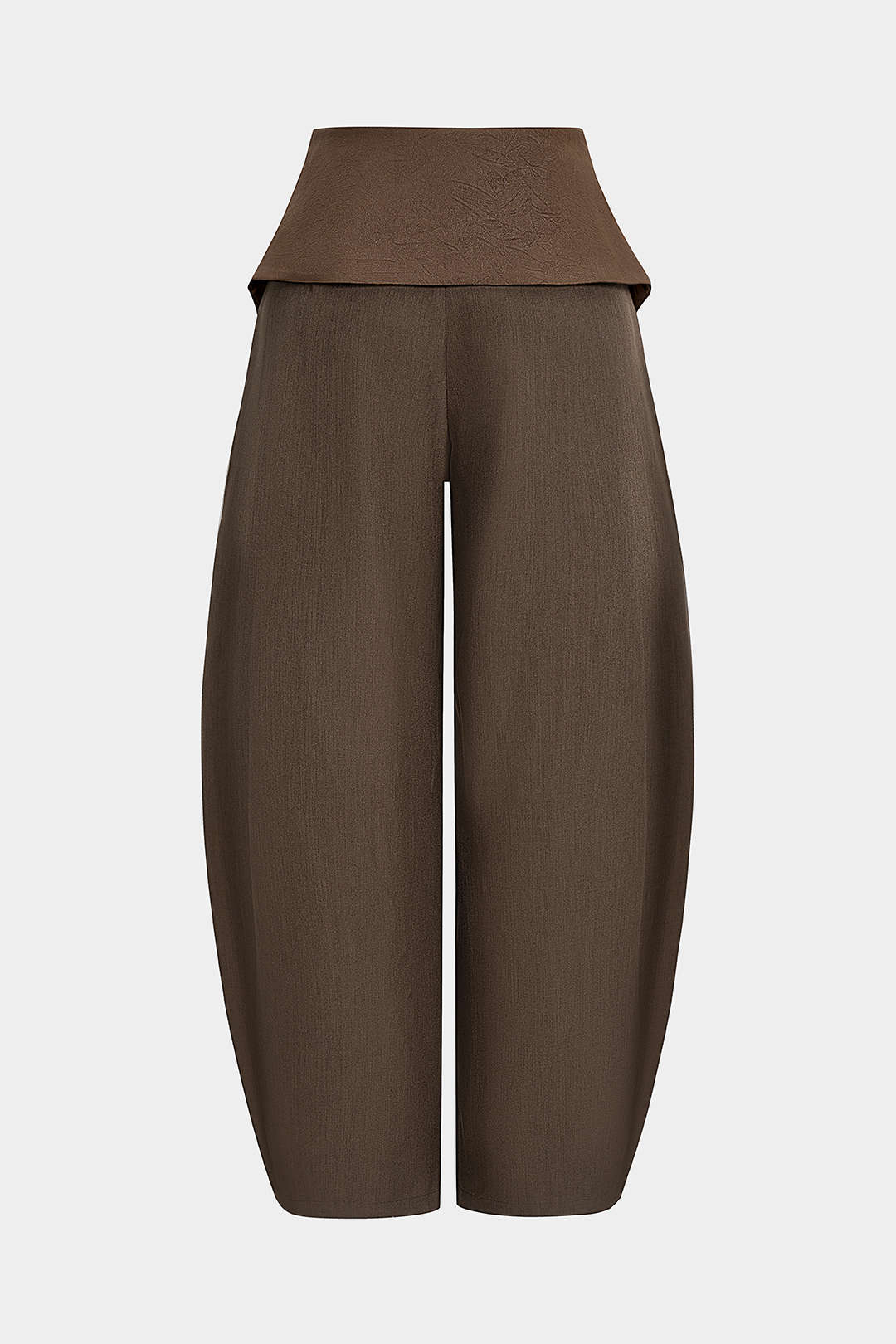 Satin Patchwork Zipper Barrel Trousers