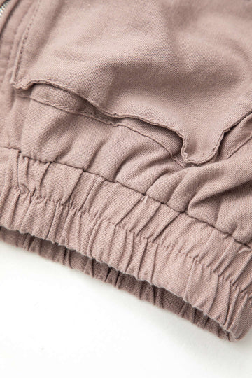 Solid Frayed Pocket Skirt