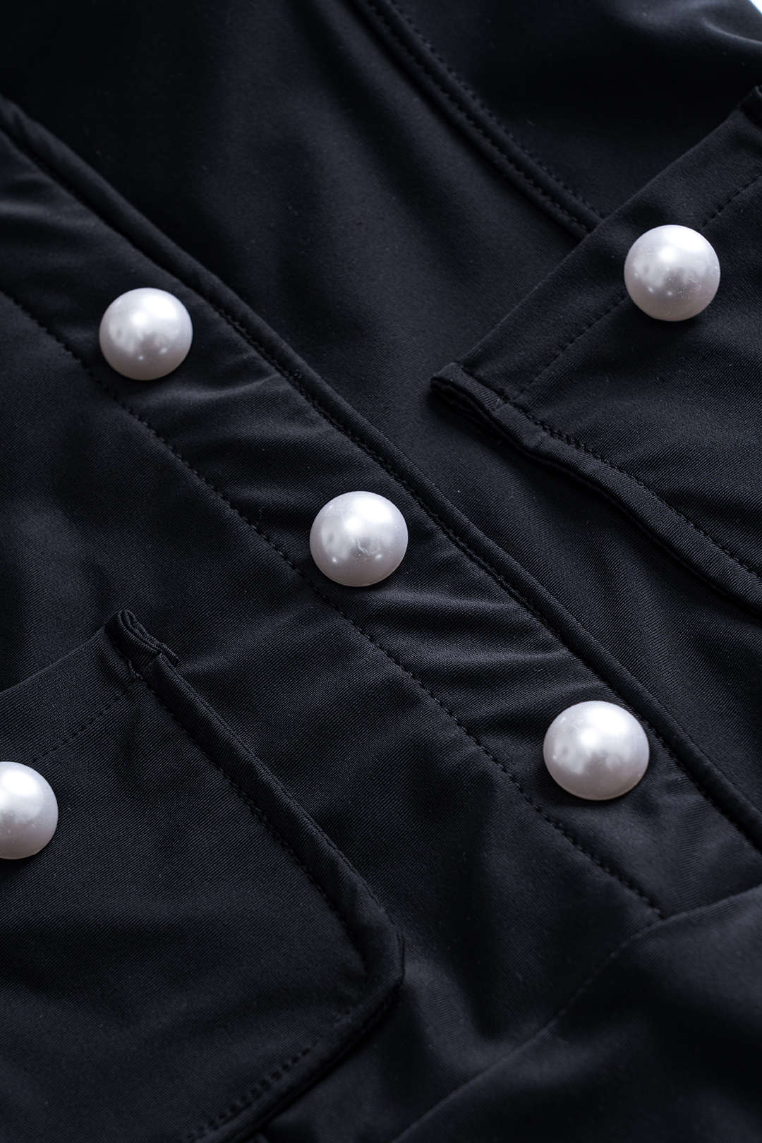 Pearl Button Slip Tummy Control One-Piece Swimsuit