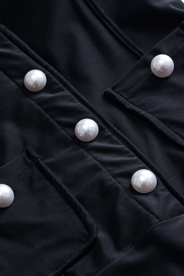 Pearl Button Slip Tummy Control One-Piece Swimsuit