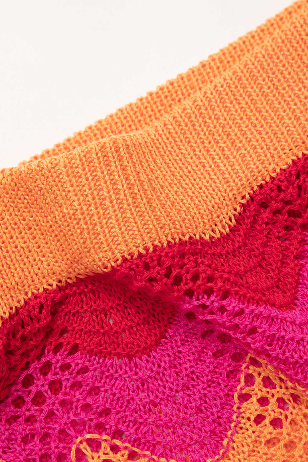 Color Block Crochet Knit Skirt