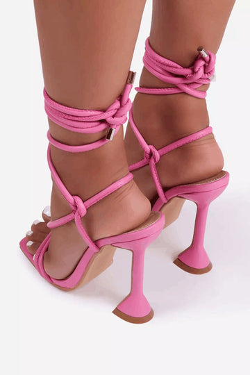 Tie Ankle High Heeled Sandals