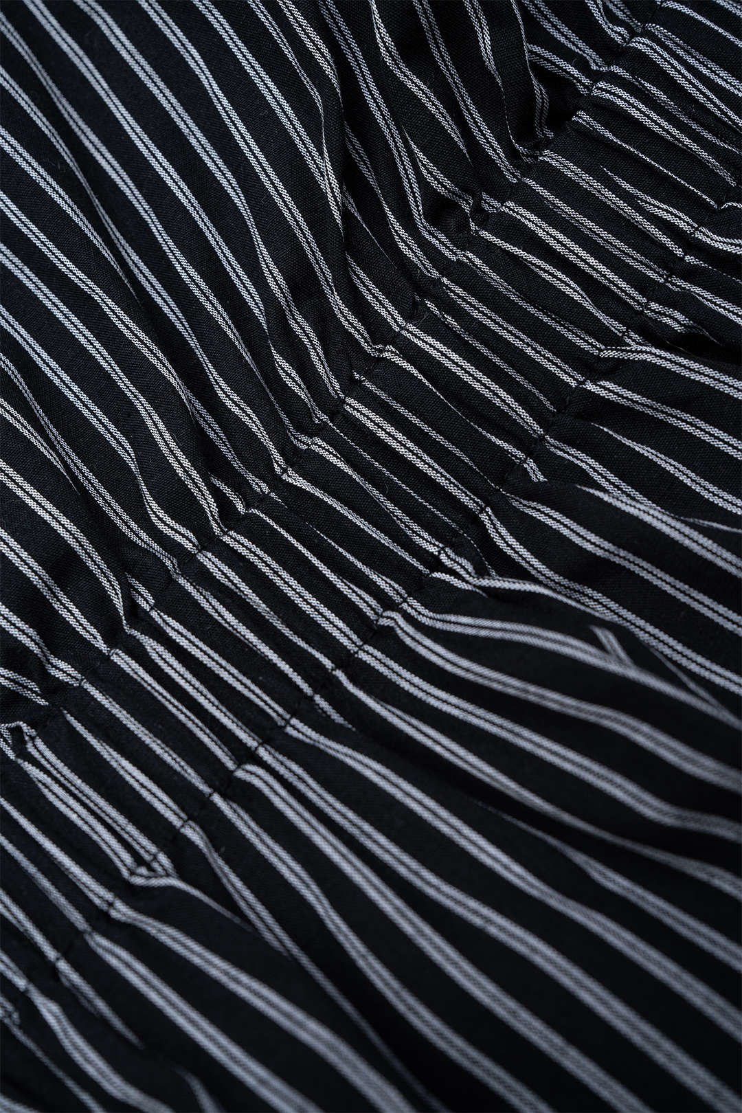 Stripes Print Asymmetrical Button Long-Sleeve Shirt