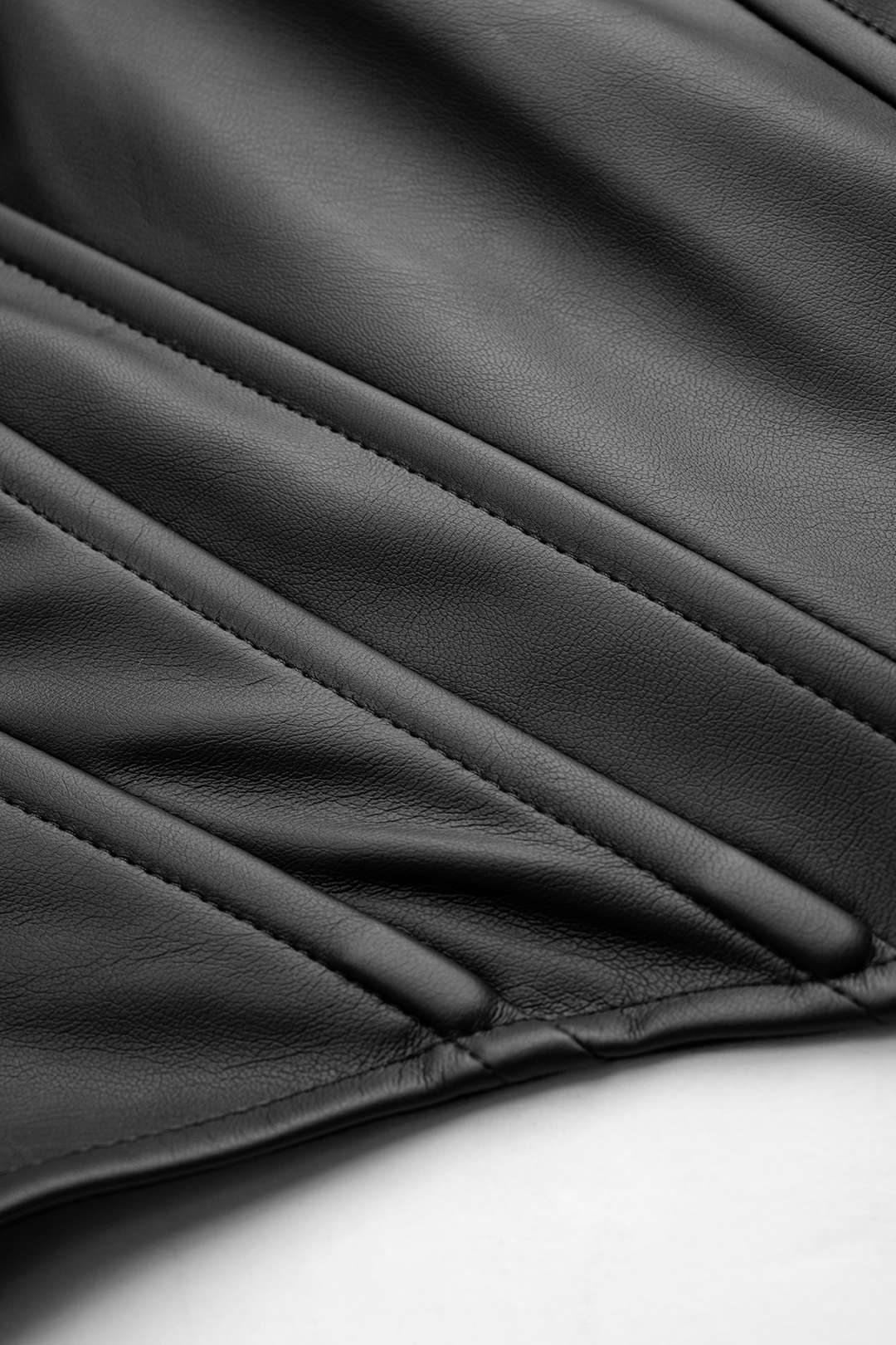 Faux Leather Ruched Corset Tube Top