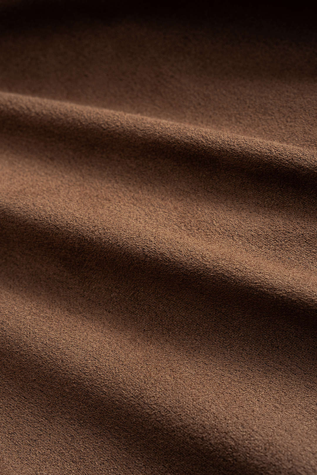 Suede Patchwork Notched Lapel Long-Sleeve Top