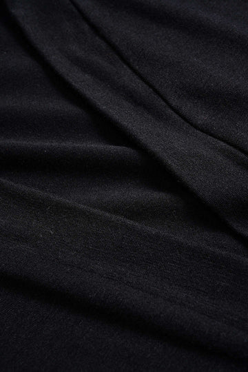 Faux Leather Crossed V-Neck Long Sleeve Bodysuit