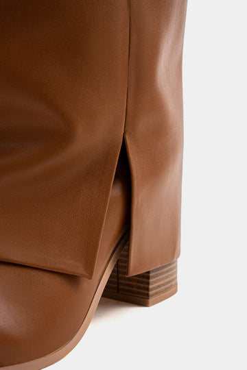 Leather Pointed Knee High Boots