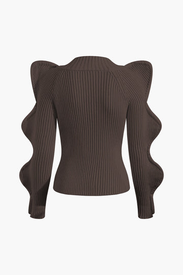 Stand Collar Zipper Sweater