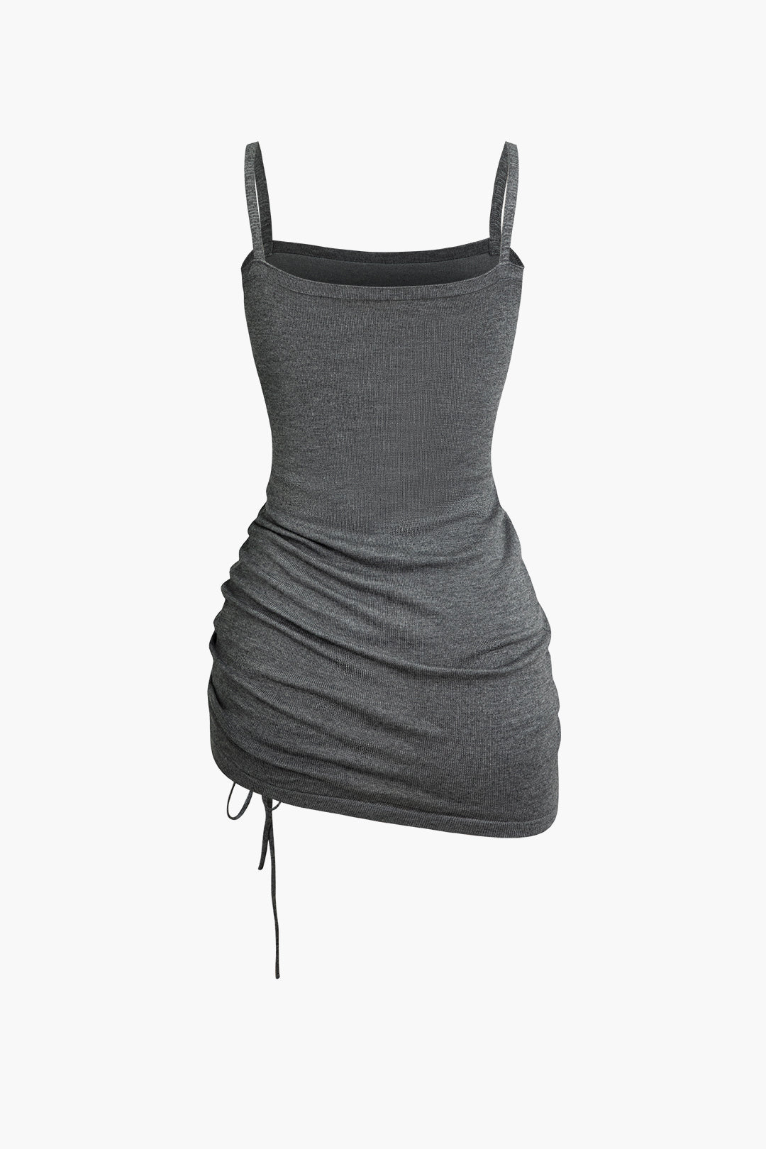 Cross Cut Out Crop Top And Asymmetrical Drawstring Mini Dress Set
