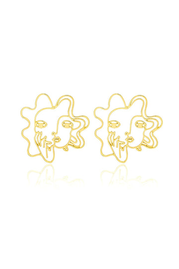 Face Charm Hollow Out Earrings