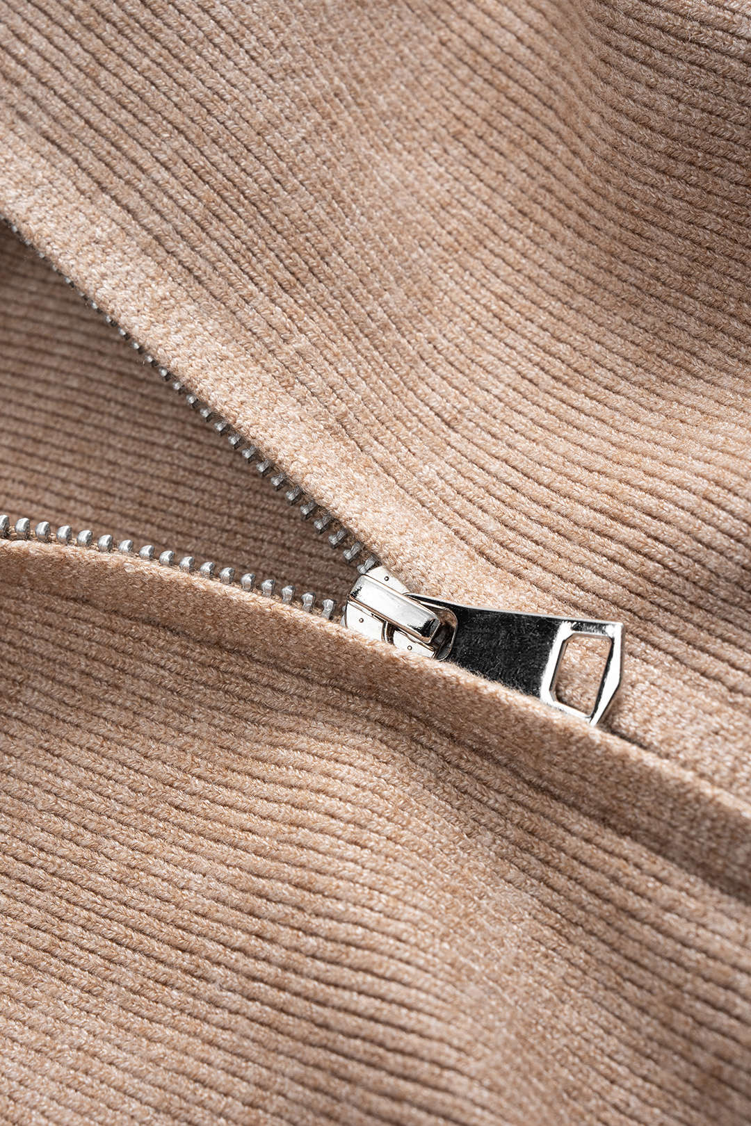 Knit Zipper Long-Sleeve Hoodie And Shirred Waistband Zipper Wide Leg Pants Set