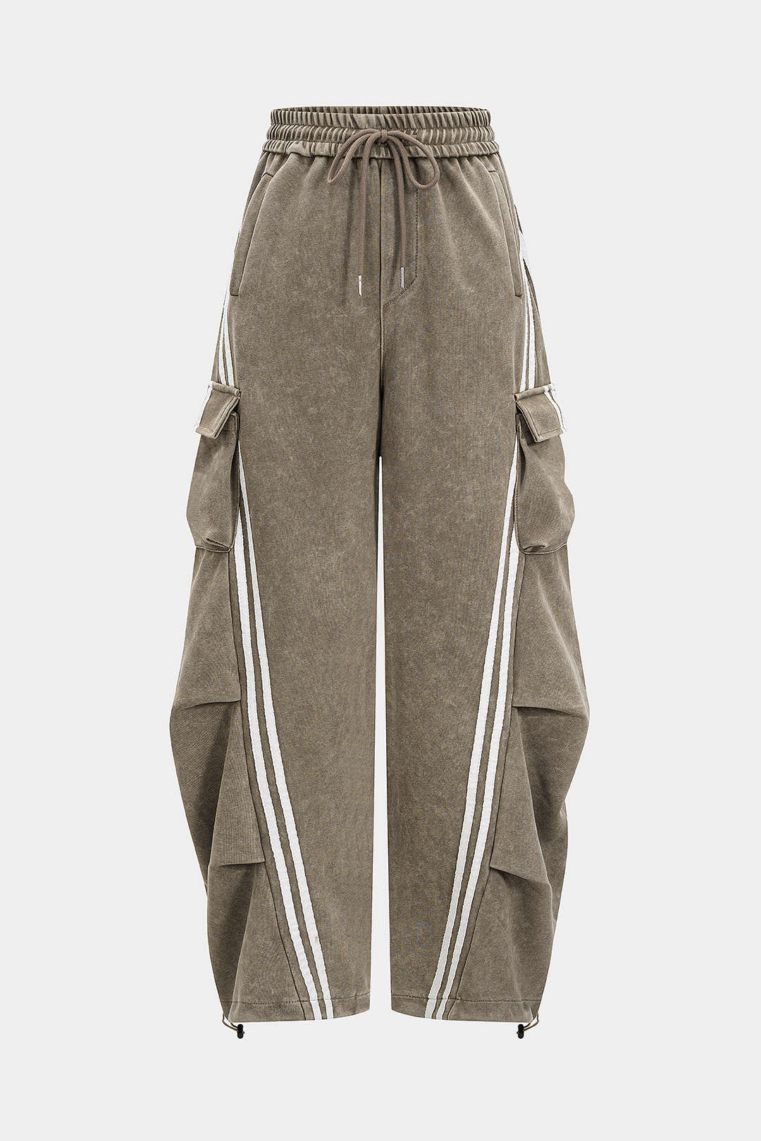 Stripes Letter Print Wide Leg Pants