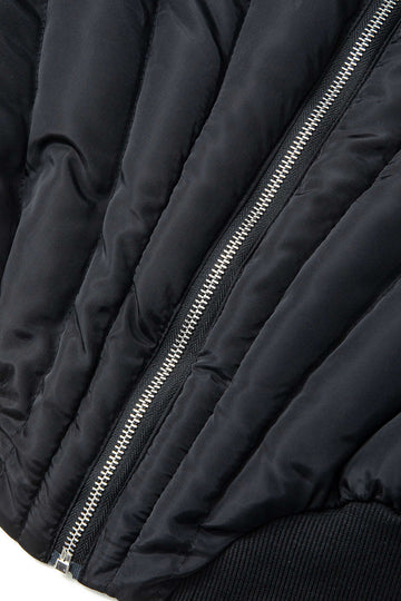 Zipper Stand Collar Crop Puffer Jacket