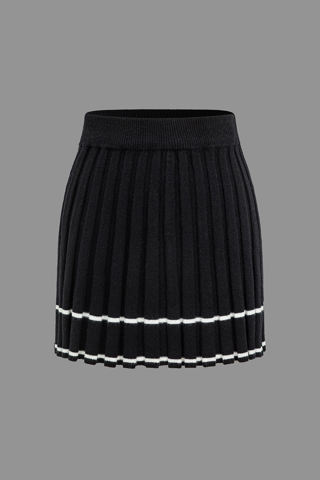 Color Block Print Knit Skirt