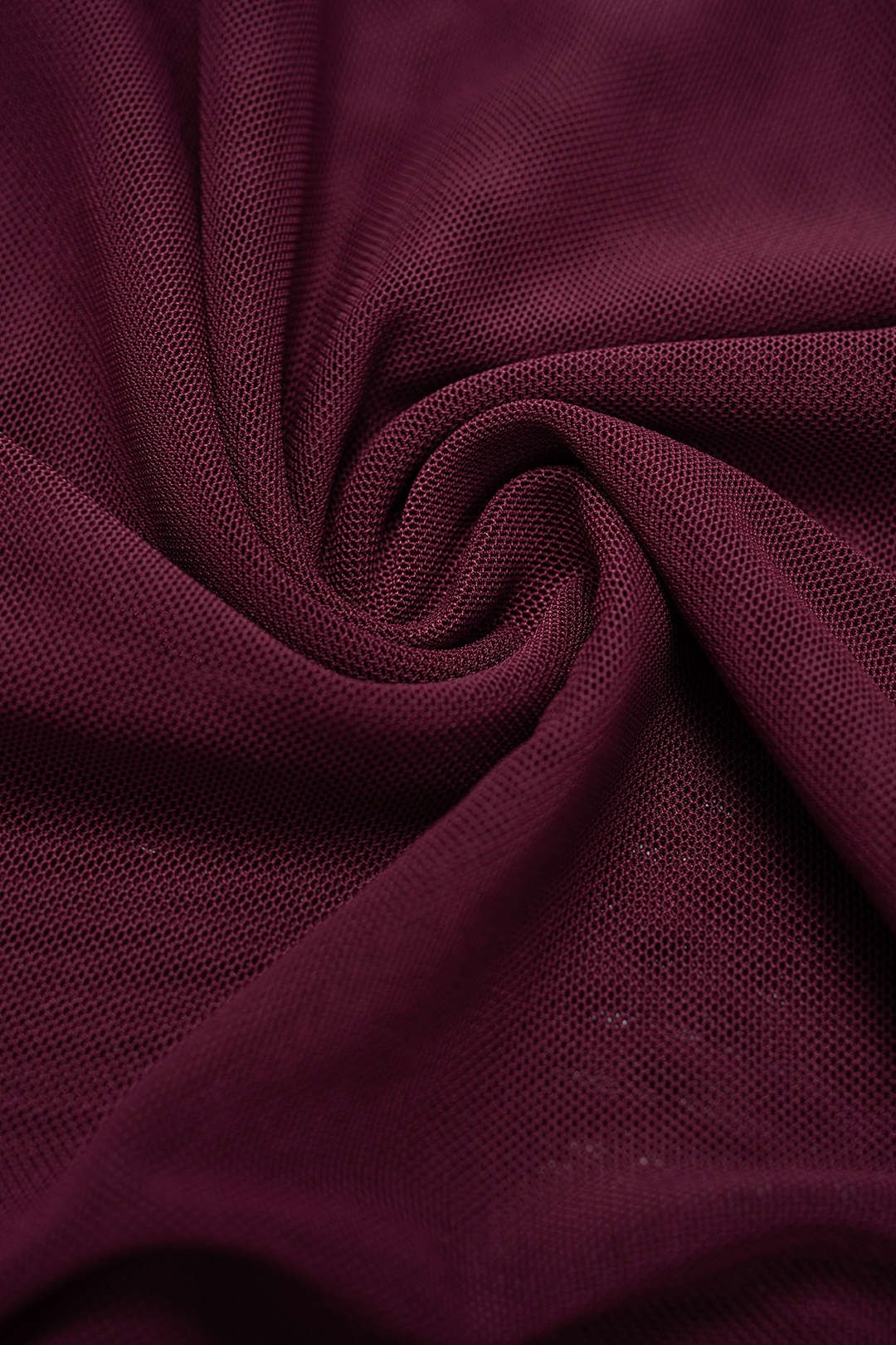 Ruched Mesh Long-Sleeve Top