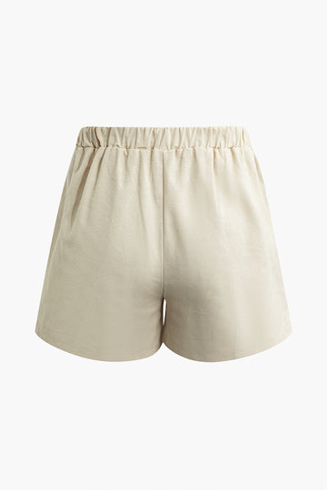 Basic Elastic Waist Shorts