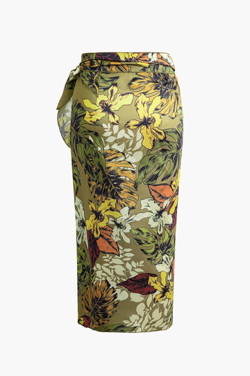 Tropical Print Wrap Cover Up