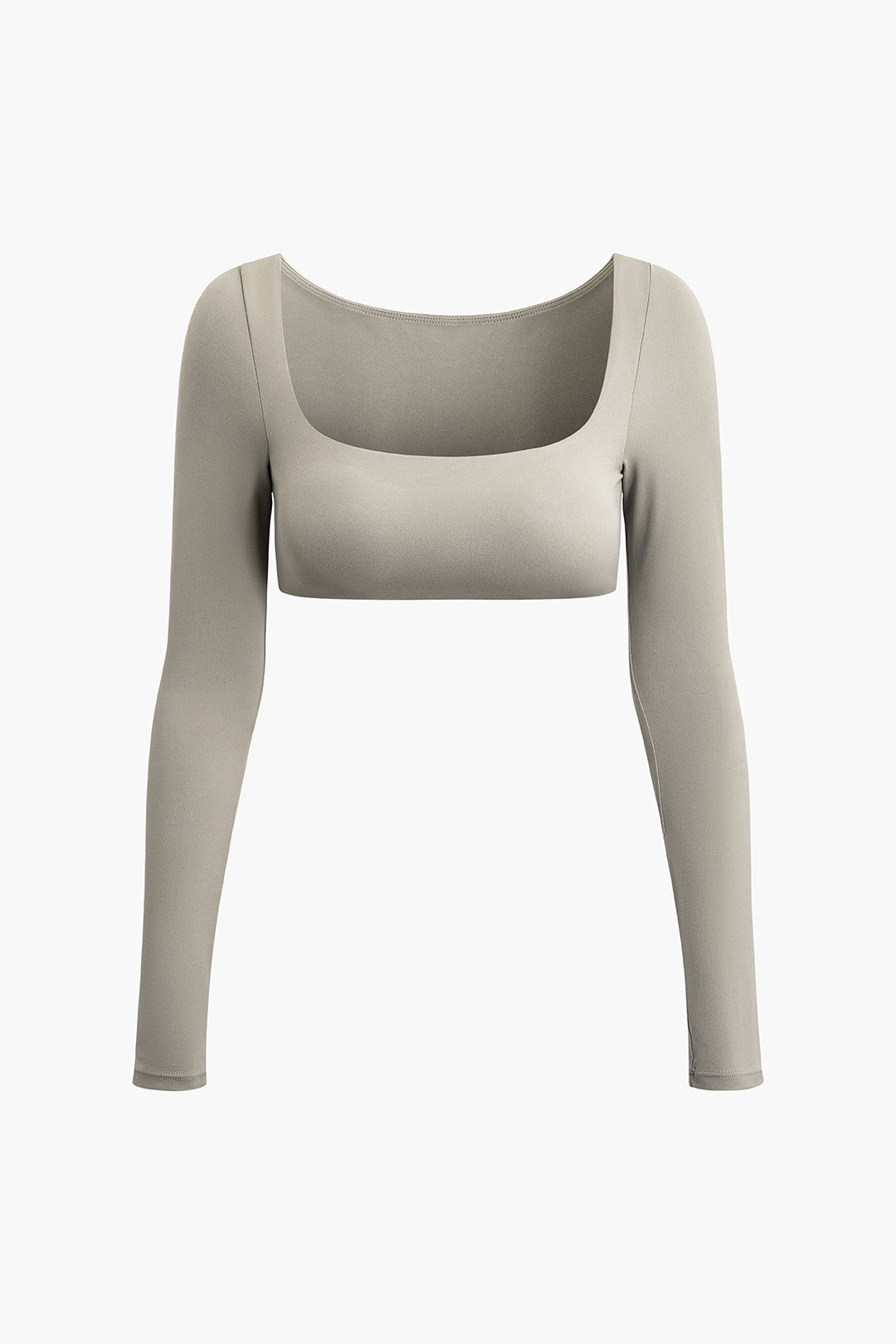 Basic Square Neck Long Sleeve Yoga Crop Top