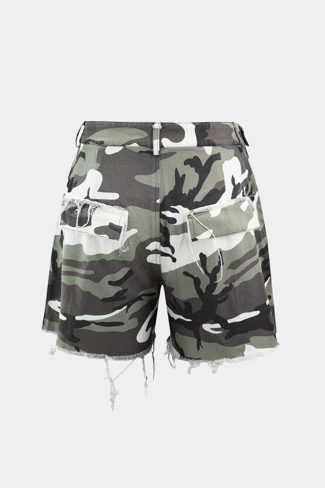 Camo Destroyed Cargo Shorts