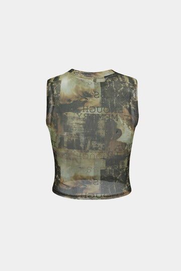 Astratt Print Mesh Tank Top