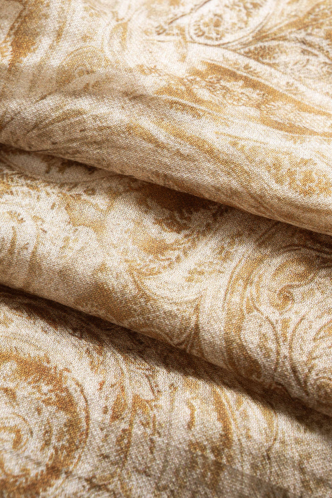 Abstract Print Ruffle Neck Long-Sleeve Shirt