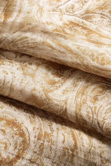 Abstract Print Ruffle Neck Long-Sleeve Shirt