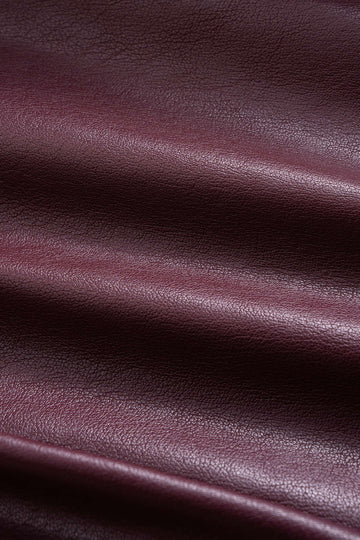 Faux Leather Puff Sleeve Zipper Jacket