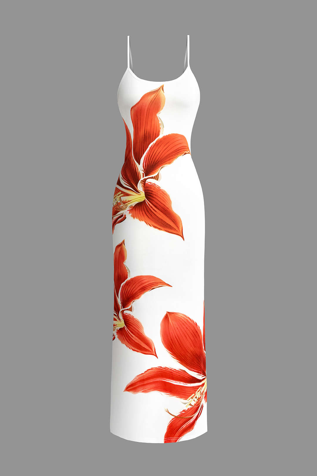 Floral Print Slip Slit Maxi Dress