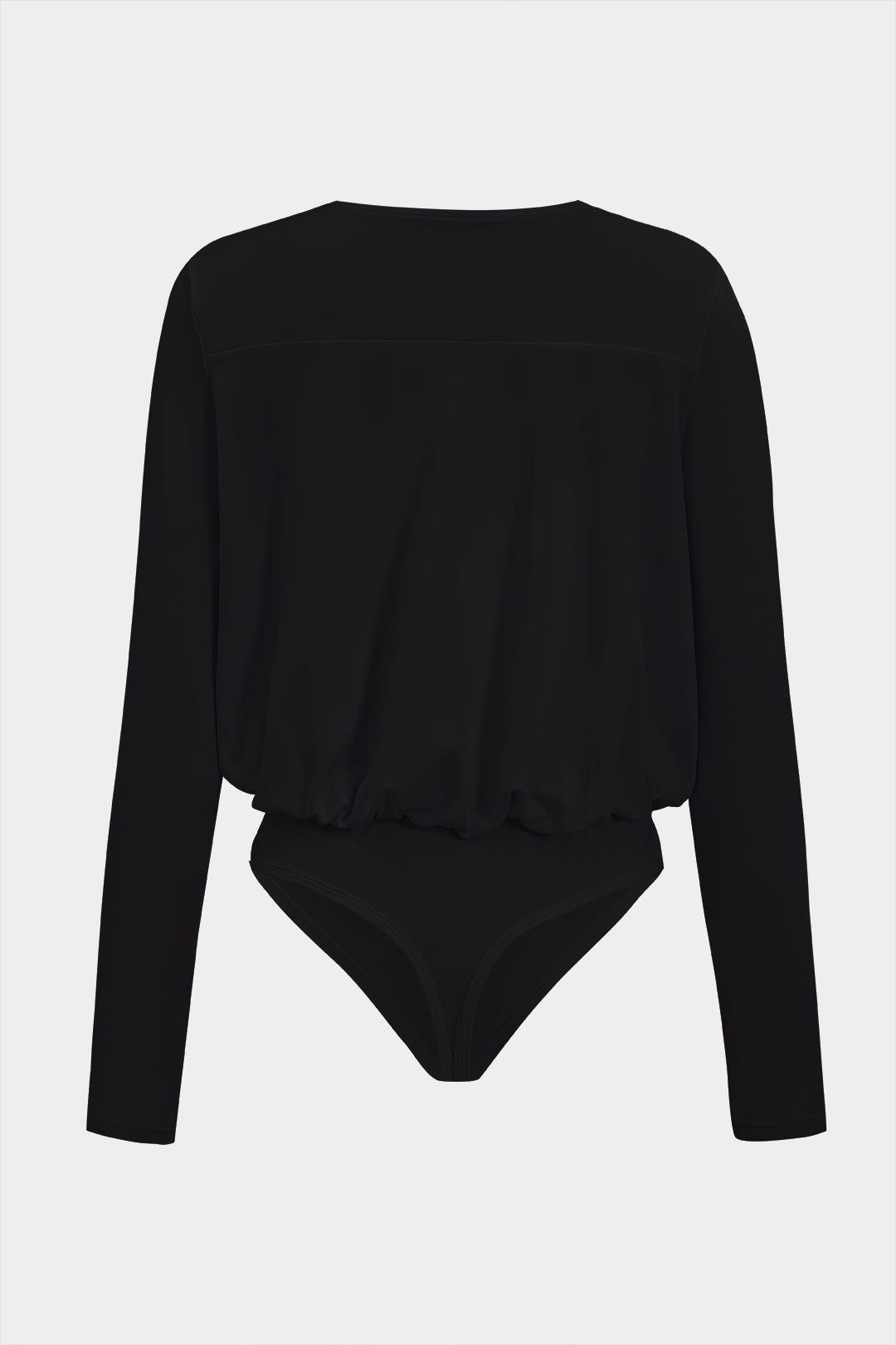 Ruched V-hals langærmet bodysuit