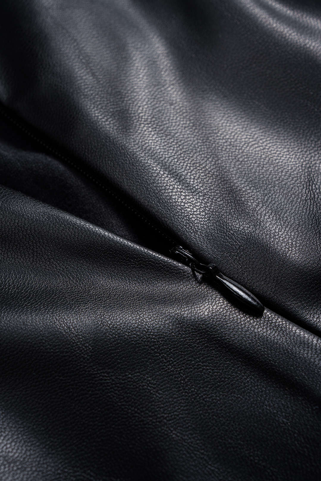 Faux Leather High Slit Ruched Crossed Skirt