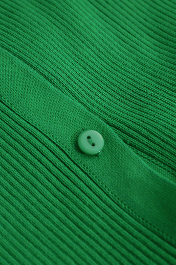 Muschelhülle gerippte Knöpfe unten Maxikleid