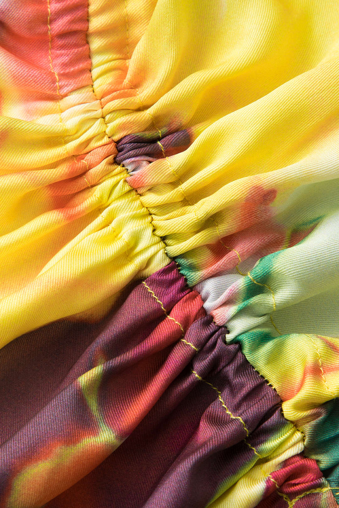 Floral Print Drawstring Ruched Slit Midi Skirt