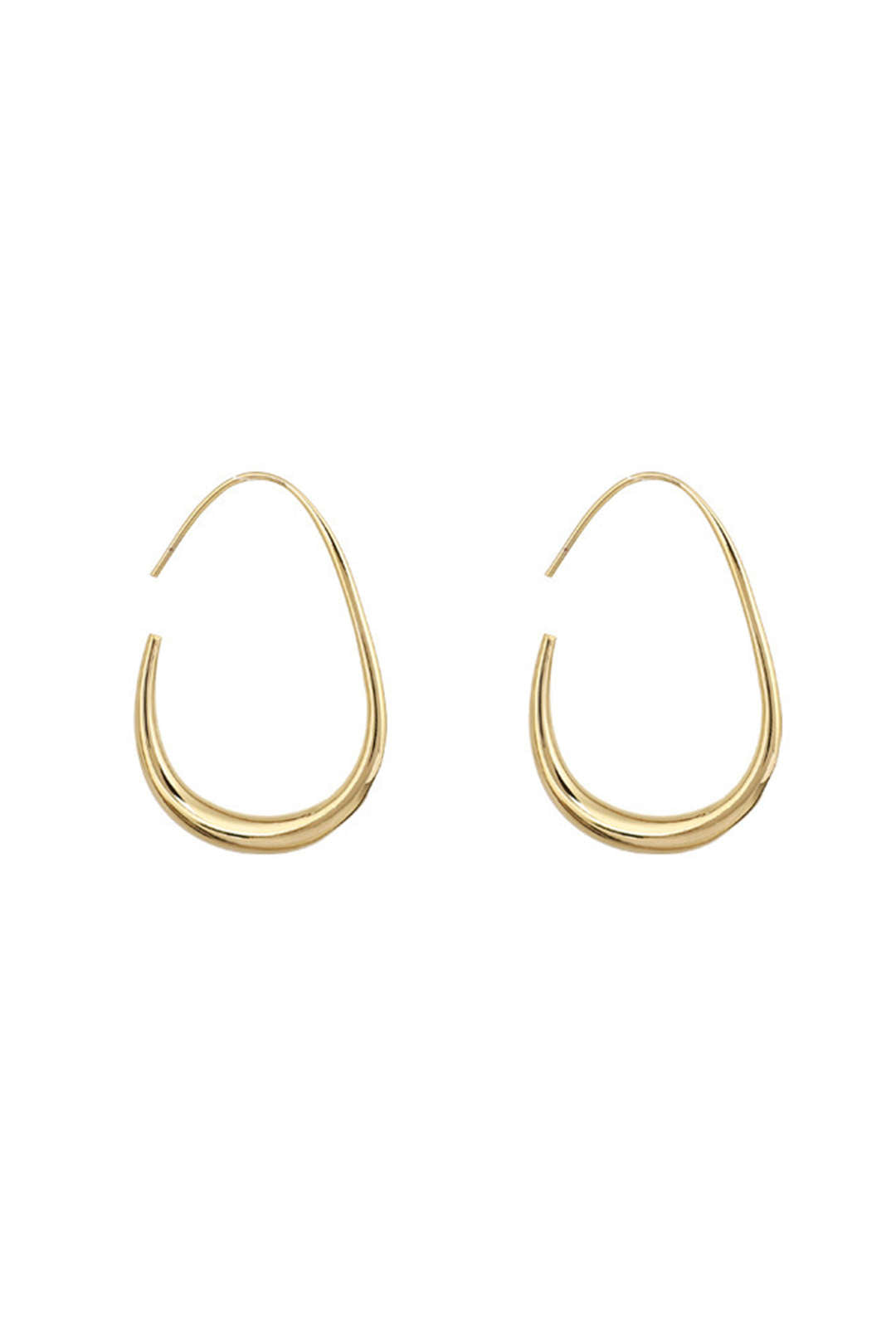 Boucles d'oreilles ovales métalliques