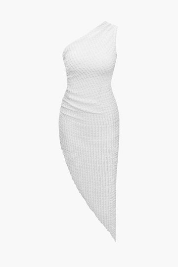 One Shoulder Asymmetric Midi Dress