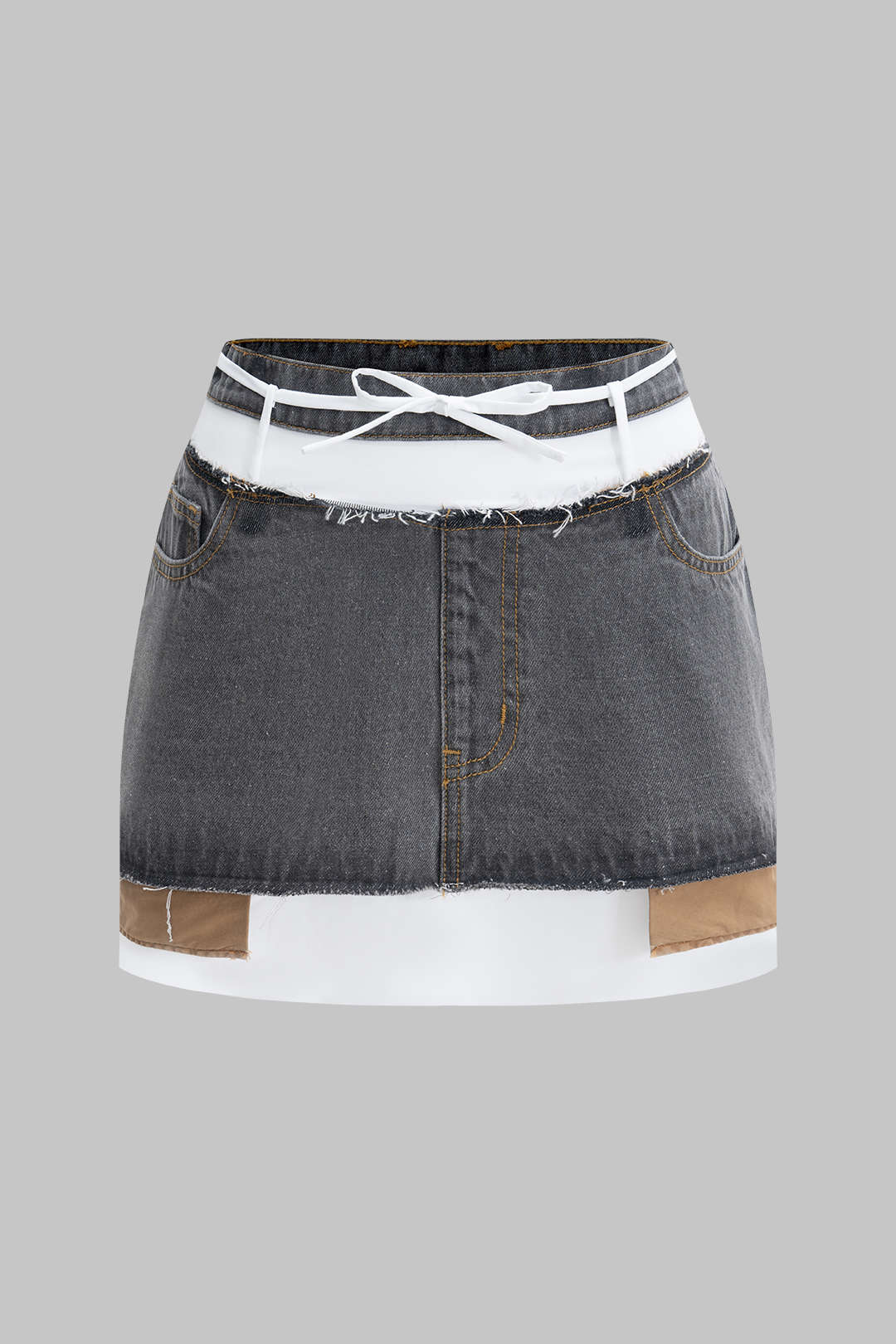 Denim Patchwork Mini Skirt