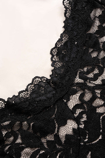 Lace Trim Long-Sleeve Mini Dress