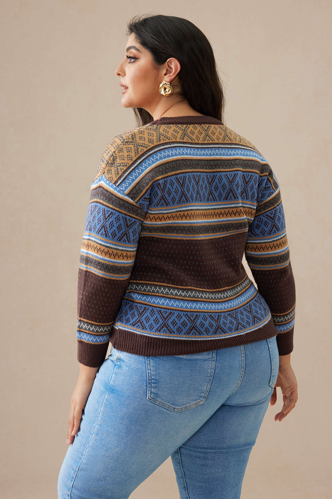 Plus Size Sweater Long-Sleeve Top