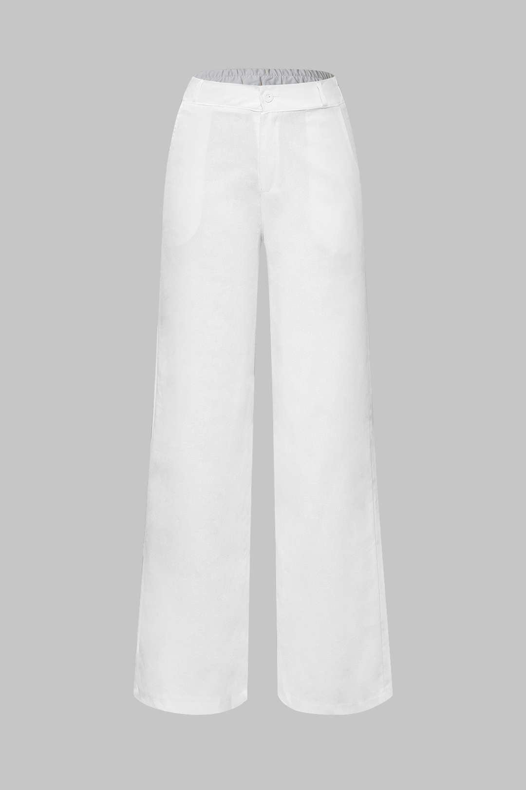 Basic Linen-Blend Straight Leg Pants