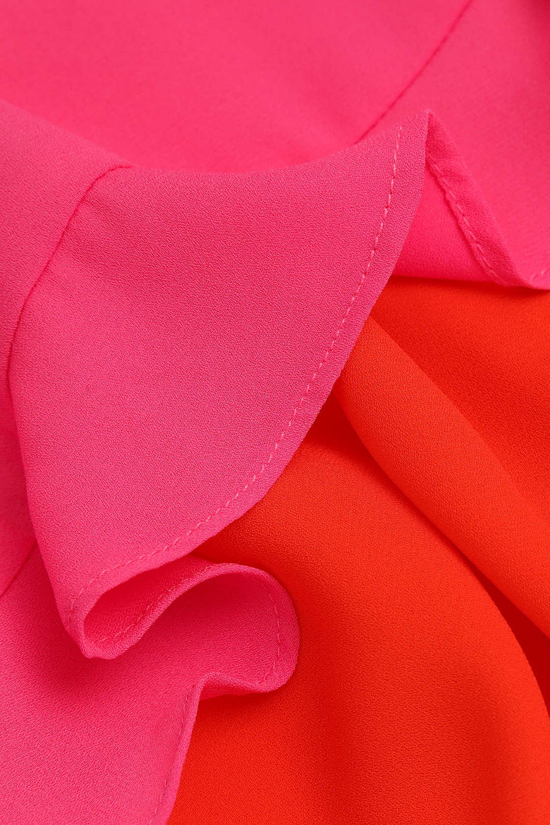 Color Block Ruffle V-Neck Mini Dress