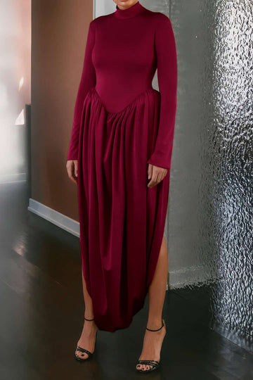 Backless Long Sleeve Maxi Dress