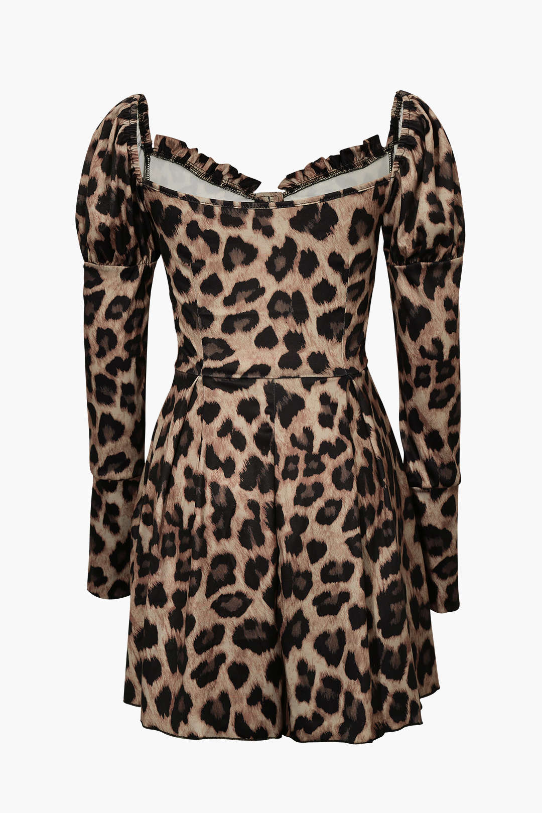 Leopard Puff Sleeve Mini Dress