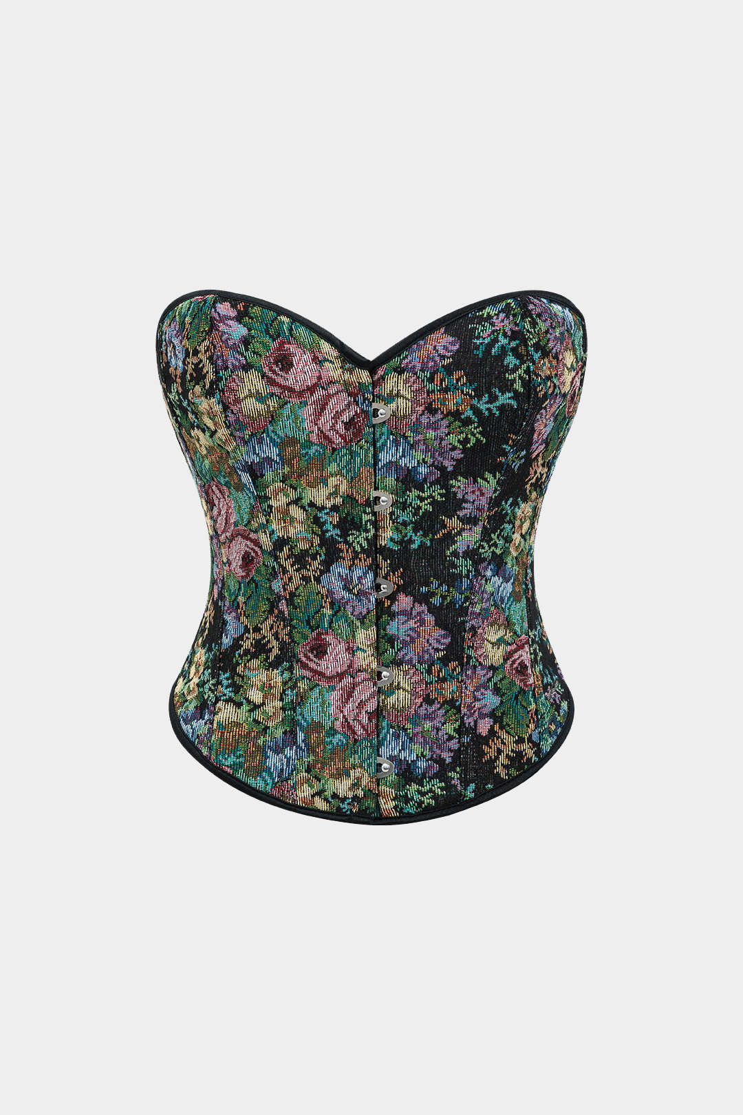 Jacquard Corset Waist Contrast Binding Ribbon Tube Top