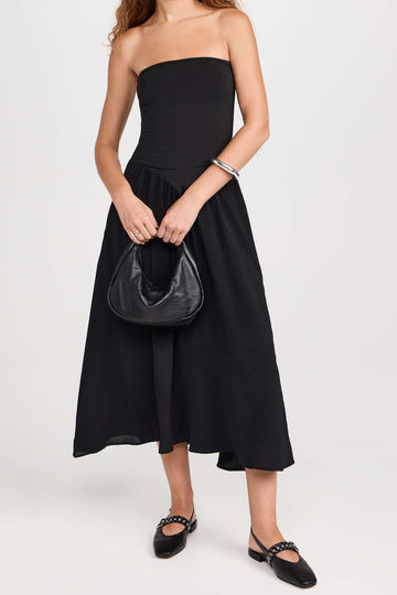 Strapless Sleeveless Pocket Maxi Dress