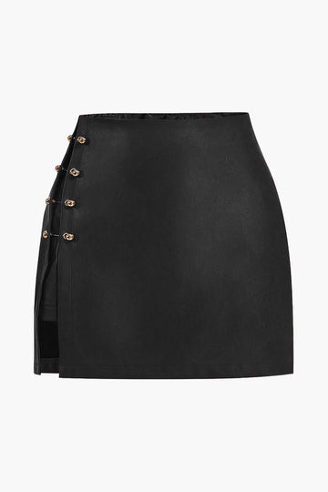 Plus Size Faux Leather Skirt