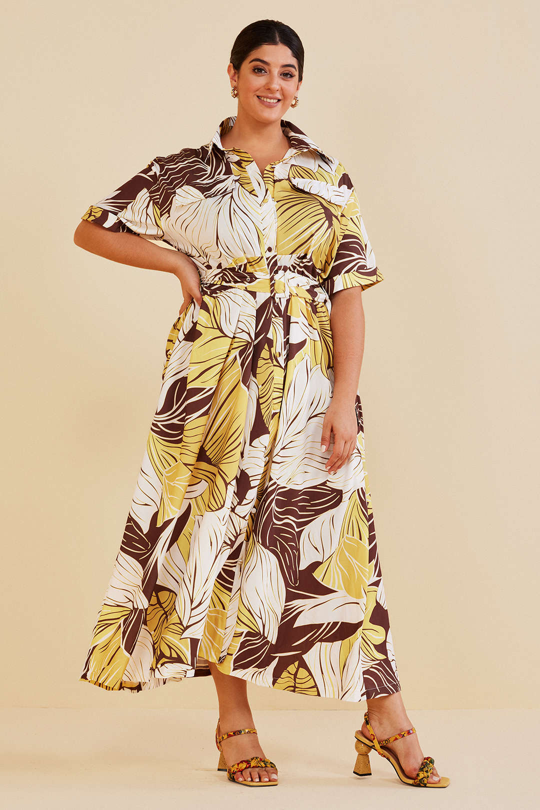Plus Size Floral Print Maxi Dress