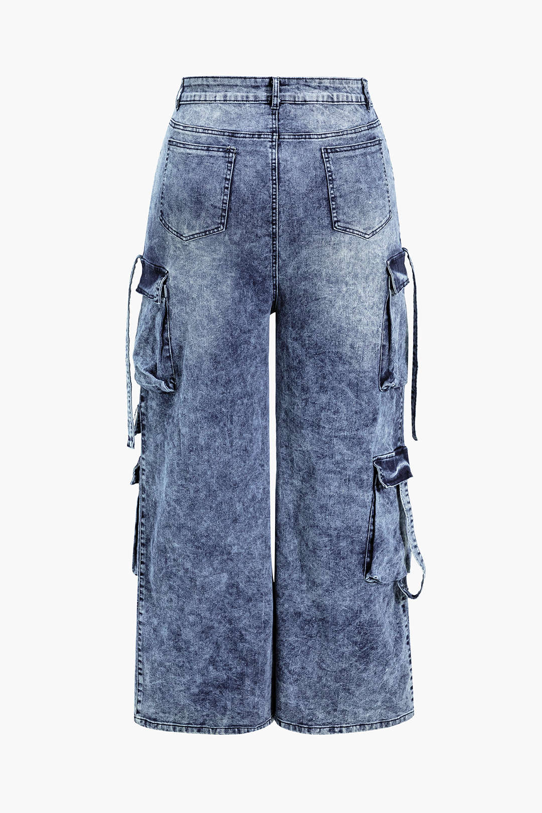 Plusgröße gewaschene Frachtjeans mit weitem Bein